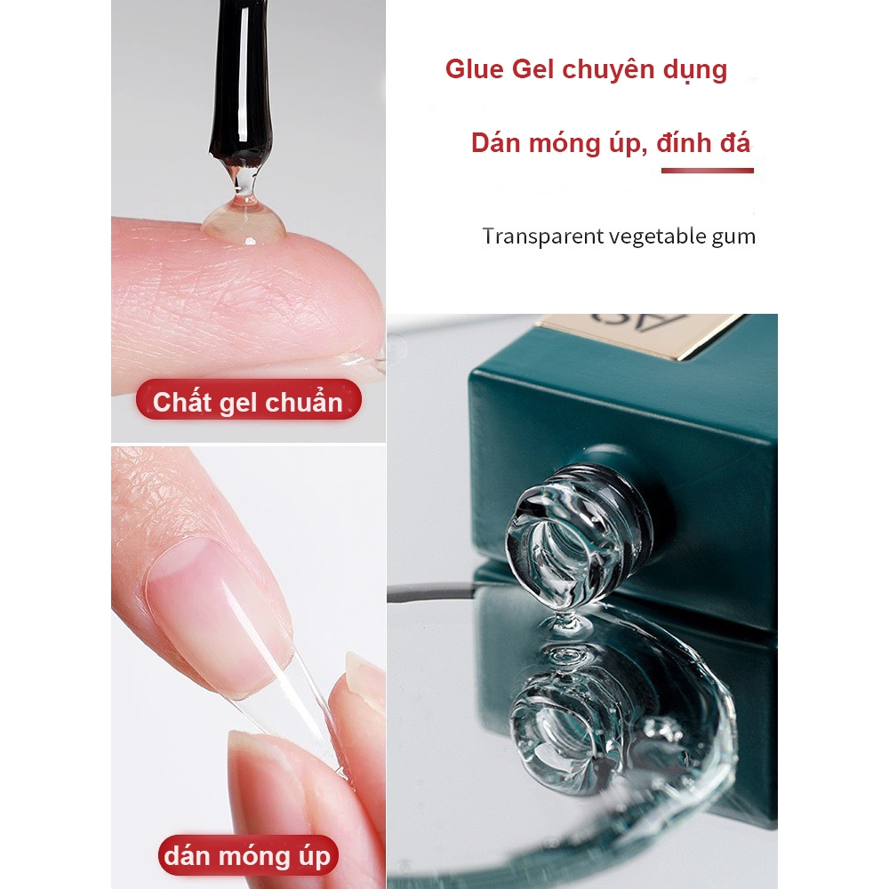 Glue gel (Gel Adhesive) AS (cần hơ đèn) - Gel đính đá, đính móng 15ml