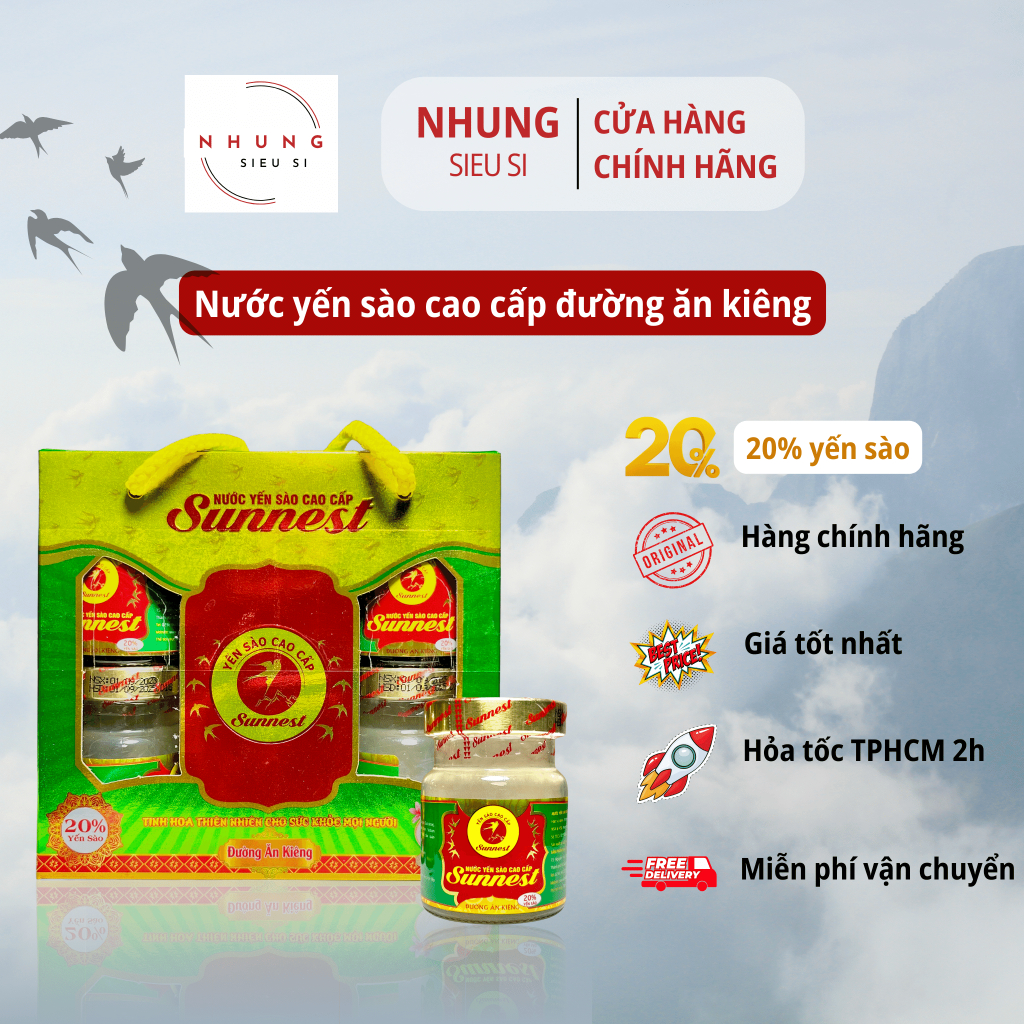 (Trợ ship) Lốc 6 hủ yến sào cao cấp Sunnest Đường ăn kiêng | Shopee ...