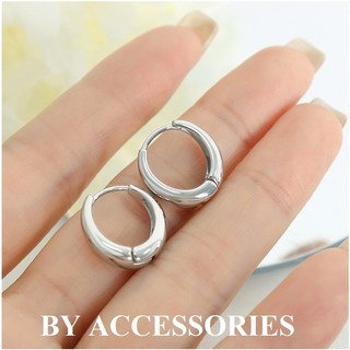 Bông tai nữ titan kiểu chữ C tròn đơn giản thời trang không gỉ WE2334 BY ACCESSORIES