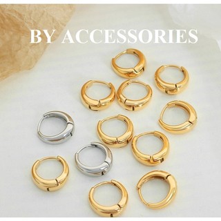Bông tai nữ titan kiểu chữ C tròn đơn giản thời trang không gỉ WE2334 BY ACCESSORIES