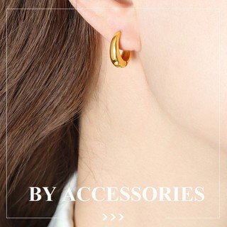 Bông tai nữ titan kiểu chữ C tròn đơn giản thời trang không gỉ WE2334 BY ACCESSORIES