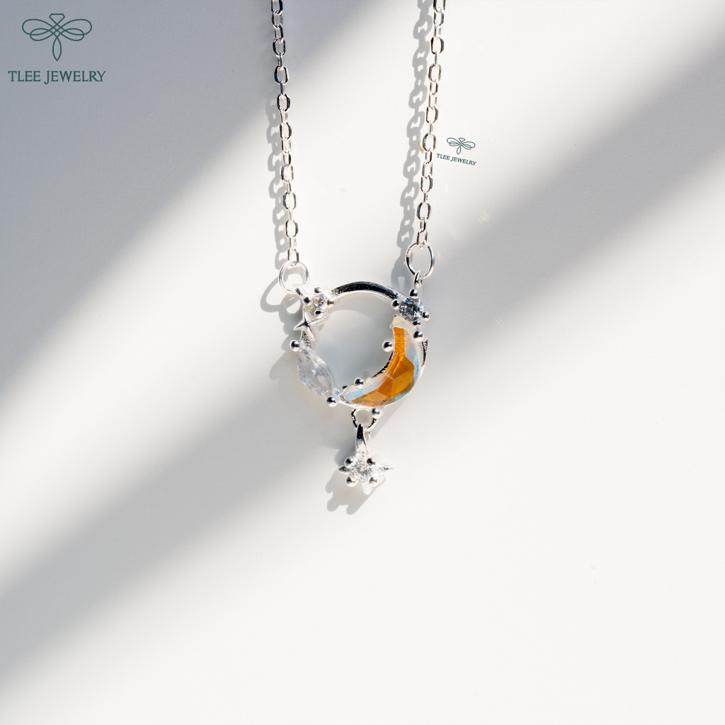 Dây chuyền bạc nữ TLEE, vòng cổ blue moon nữ tính TLEE JEWELRY D0266 | BigBuy360 - bigbuy360.vn