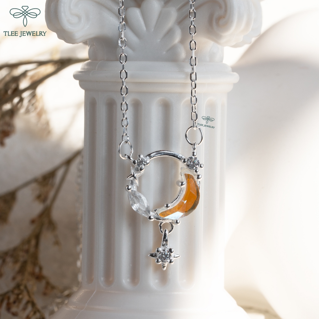 Dây chuyền bạc nữ TLEE, vòng cổ blue moon nữ tính TLEE JEWELRY D0266 | BigBuy360 - bigbuy360.vn