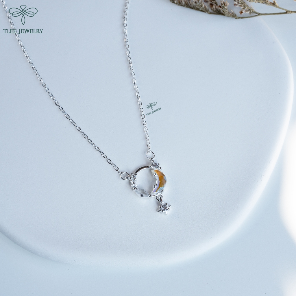 Dây chuyền bạc nữ TLEE, vòng cổ blue moon nữ tính TLEE JEWELRY D0266 | BigBuy360 - bigbuy360.vn