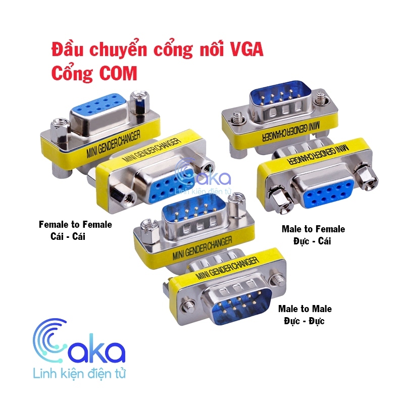 Đầu nối VGA sang VGA - Đầu chuyển cổng COM VGA RS232 BD9 các loại ...