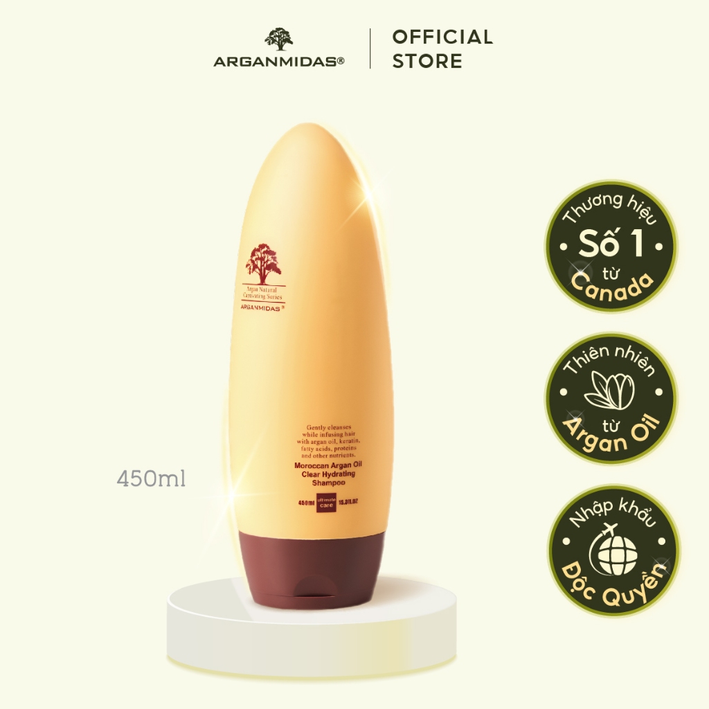 Ảnh Dầu gội dưỡng tóc phục hồi  Arganmidas Tinh Chất Moroccan Argan Oil Clear Hydrating Shampoo  - 450ml 3