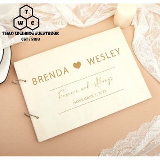 Guest Book Wedding | Bìa Gỗ Tự Thiết Kế | Lưu Niệm Đám Cưới