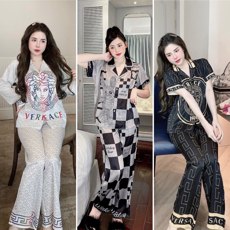 Đồ bộ lụa họa tiết