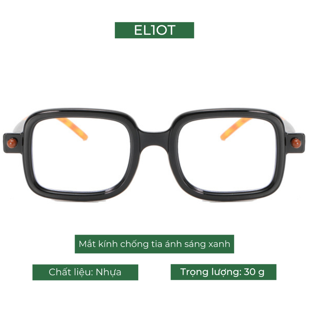 Kính chữ nhật ELIOT Kubo tròng kính chống ánh sáng xanh phong cách thời trang Unisex EL13101