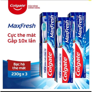 Combo 3 kem đánh răng Colgate maxfresh 225g tặng kèm bàn chải