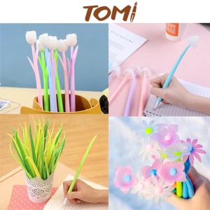 Bút Gel Đen TOMI Ngòi 0.38mm Vỏ Silicon Hình Hoa Lá Đổi Màu Khi Ra Nắng 097