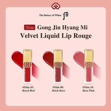 Son kem whoo mini màu 18, 45, 88