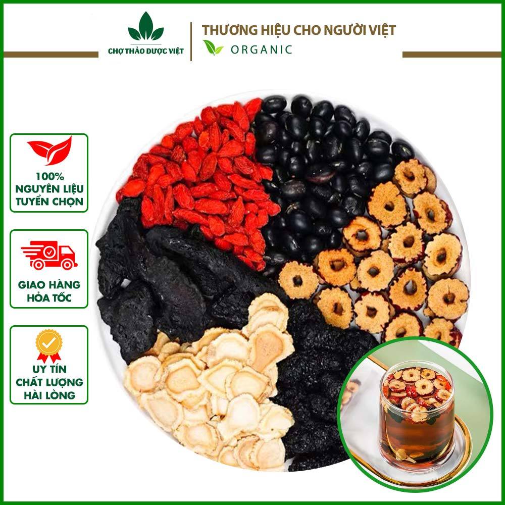 Trà ngọc nữ 5 set mix, dâu tằm 10g, đậu đen 10g, tây dương sâm 5g, thục ...