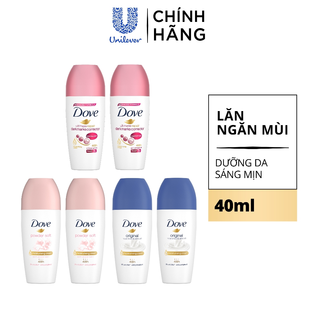 Ảnh Lăn khử mùi Dove dưỡng da sáng mịn dành cho nữ 40 ml 1