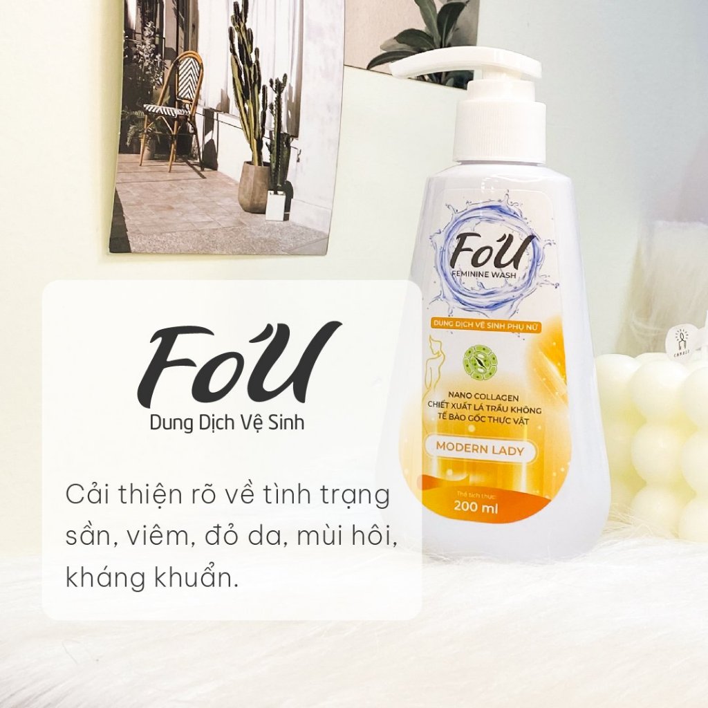 (Che Tên) Dung Dịch Vệ Sinh Fo'U Fobe Lá Trầu Không Mang Lại Hương Thơm Quyến Rũ, Săn da, Se khít vùng kín N1