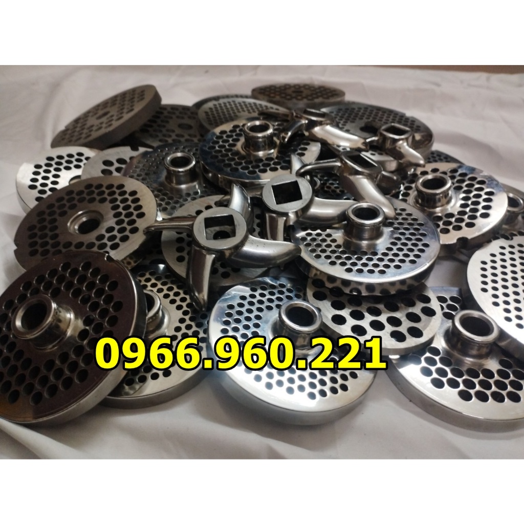 Mặt Sàng , mặt bích và dao cối inox 12-22-32 máy đùn thịt đủ cỡ từ 4mm ...