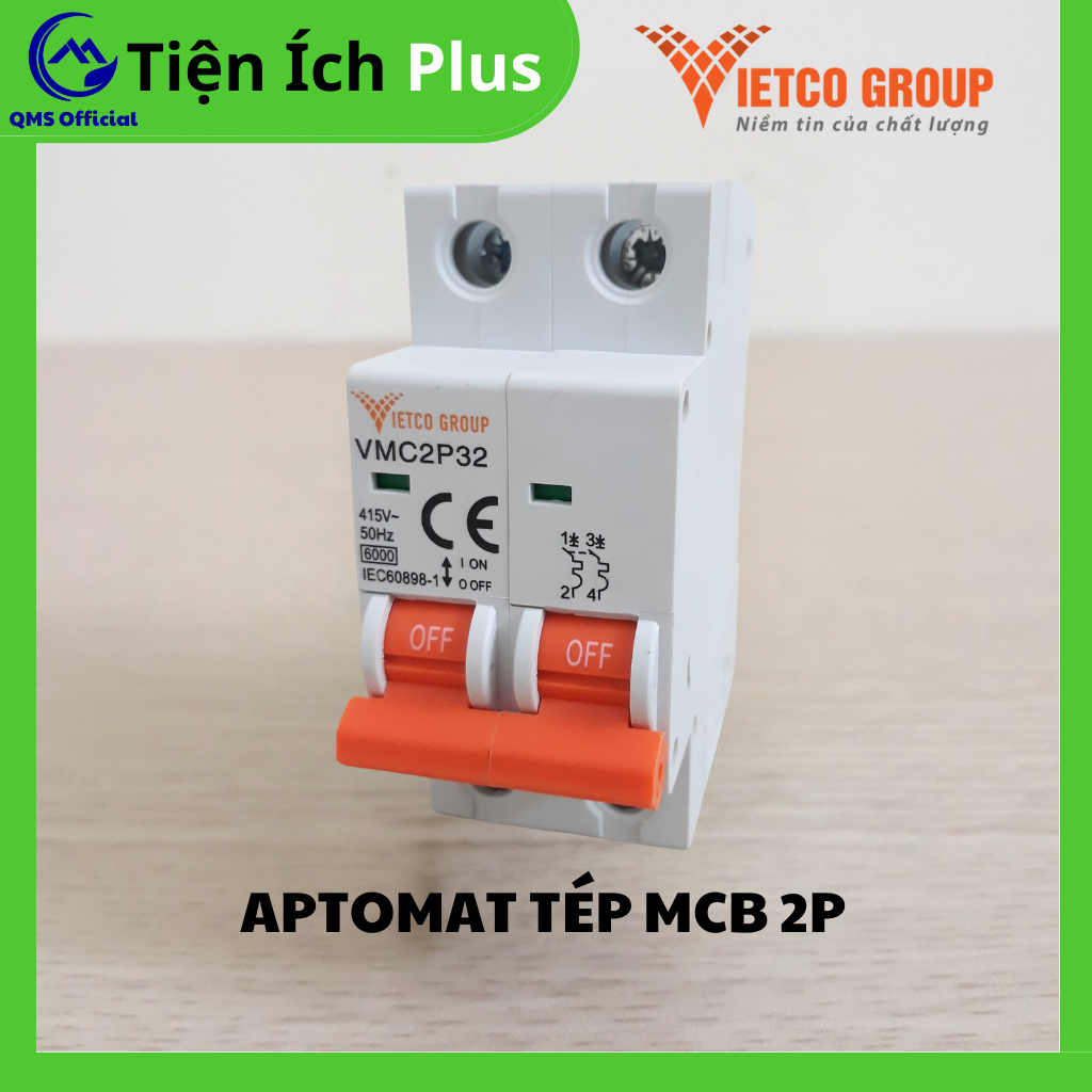 Cầu dao Aptomat MCP 2P VIETCO, Aptomat tự động tép MCP 2P 20/32/40/50 ...
