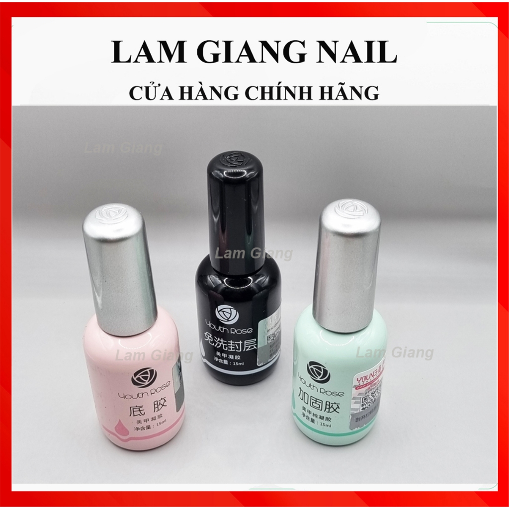 [ Sơn chính hãng ]Sơn gel liên kết , sơn gel phủ bóng hoa hồng chai 15ml Lam Giang Shop