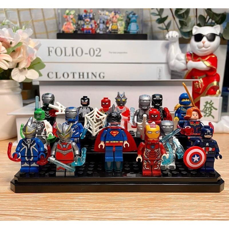 Bộ đồ chơi xếp hình lắp ghép 36 nhân vật mini siêu anh hùng (kèm tặng đế)