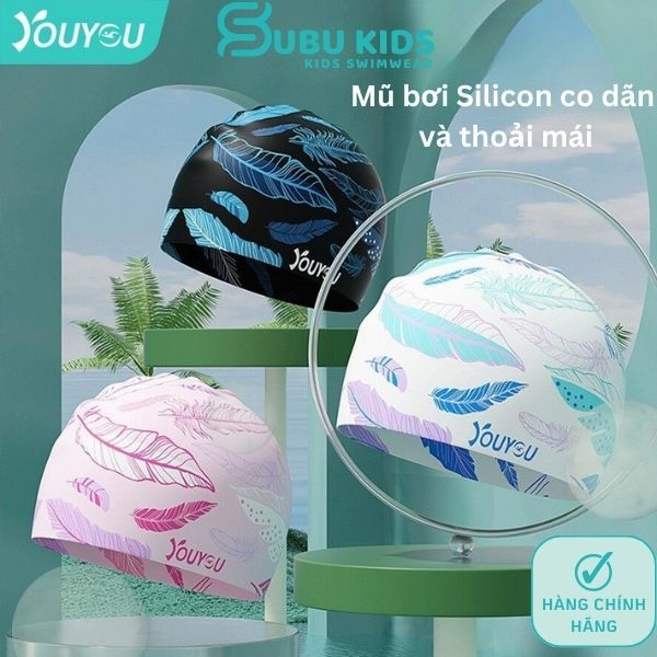 Mũ bơi người lớn chống nước mẫu mới nhiều họa tiết silicon mềm mại kháng CLO