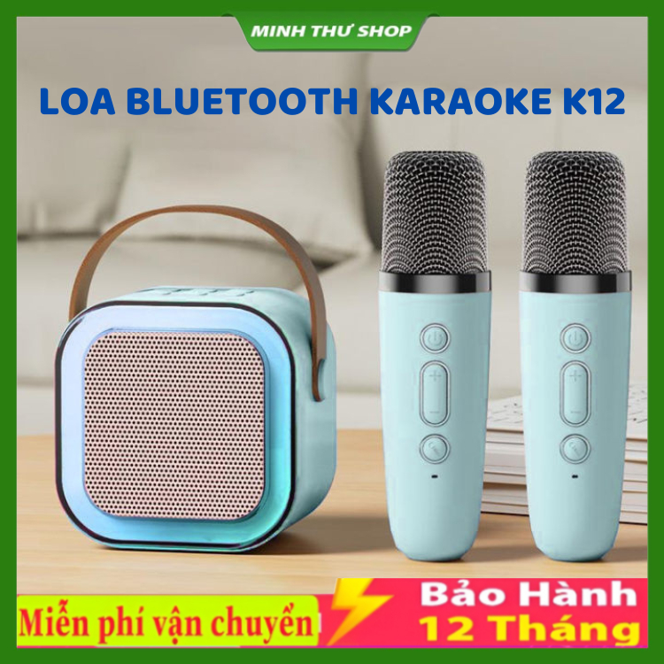 Bộ Loa Bluetooth + 2 Mic Không Dây Mini Hát Karaoke Tại Nhà K12 ...