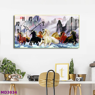 Tranh Đồng Hồ Mã Đáo Thành Công - Treo Tường Tráng Gương Phong Thủy