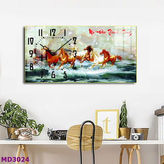 Tranh Đồng Hồ Mã Đáo Thành Công - Treo Tường Tráng Gương Phong Thủy
