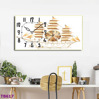 Tranh Đồng Hồ Thuận Buồm Xuôi Gió - Treo Tường Tráng Gương Phong Thủy