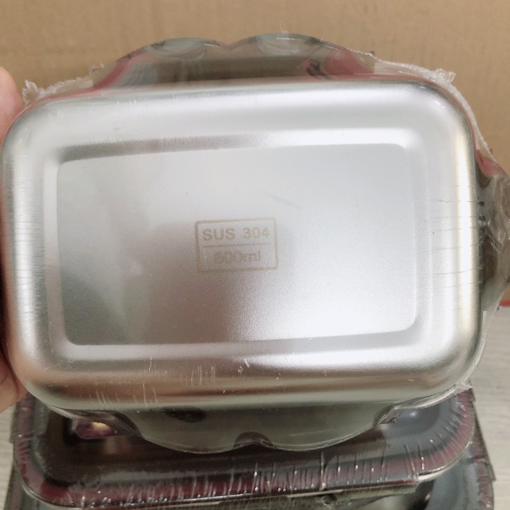 Hộp inox hình chữ nhật 304 có nắp đậy kính chống rò rỉ- HỘP ĐỰNG THỰC PHẨM đủ size