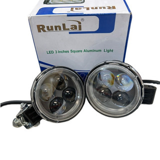 Đôi đèn led Runlai 4 bóng, đèn led trợ sáng dùng cho ô tô, xe máy
