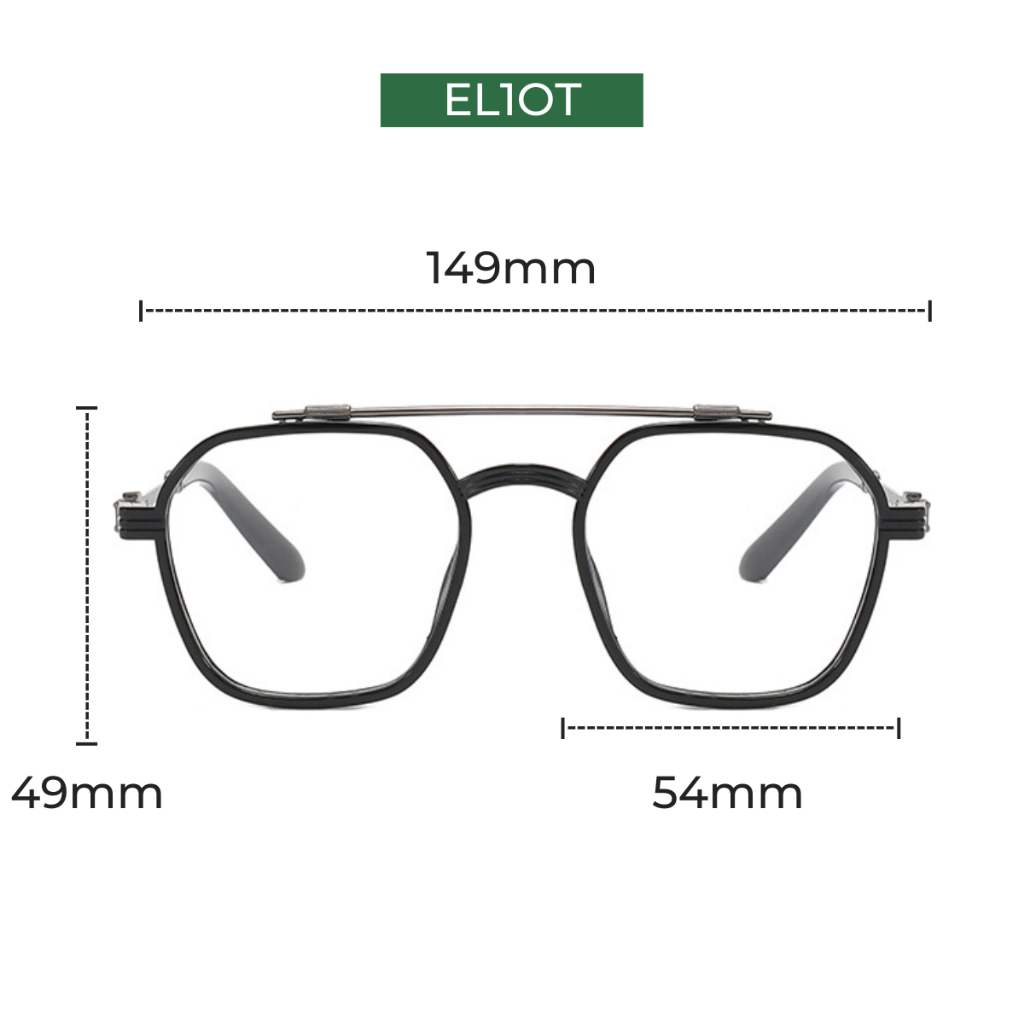 Kính râm thời trang nam nữ ELIOT EYEWEAR mắt vuông to không độ chống tia UV400 kiểu dáng thời trang 2311
