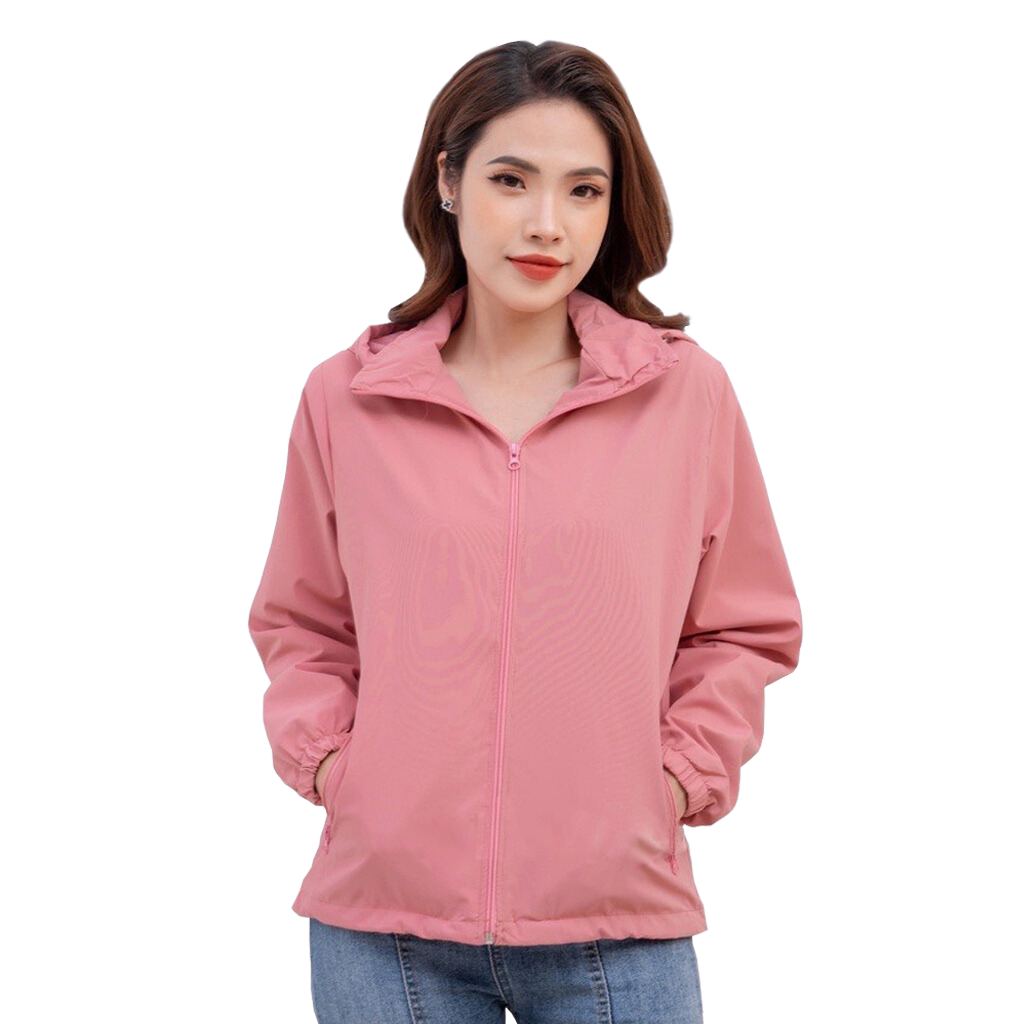 Áo Gió Nữ 2 Lớp Chống Nước Có Khoá Túi,Nón Tháo Rời,áo gió nữ tráng bạc cao cấp