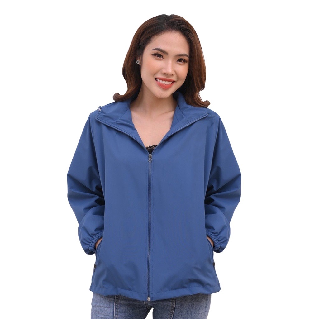 Áo Gió Nữ 2 Lớp Chống Nước Có Khoá Túi,Nón Tháo Rời,áo gió nữ tráng bạc cao cấp