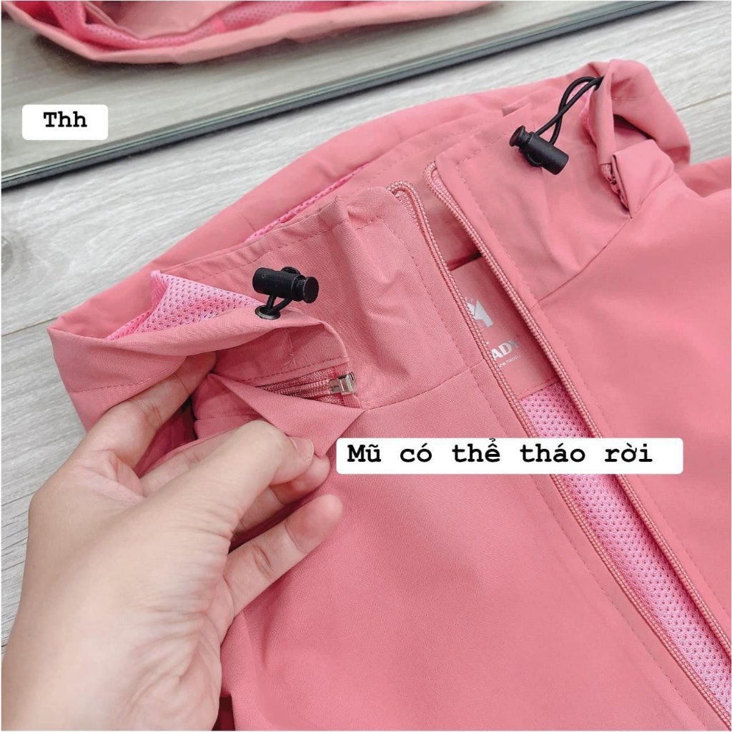 Áo Gió Nữ 2 Lớp Chống Nước Có Khoá Túi,Nón Tháo Rời,áo gió nữ tráng bạc cao cấp