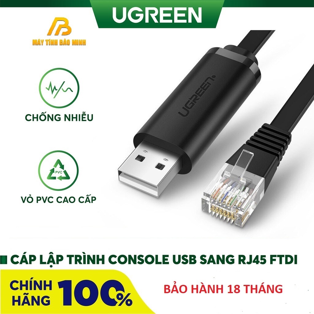 Cáp Lập Trình Console USB To RJ45 FTDI Ugreen 60813 Dài 3m - CHính Hãng ...