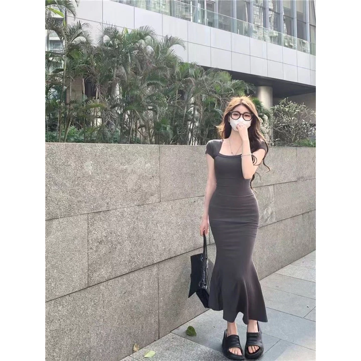 Đầm Body Dáng Dài Đuôi Cá Len Tăm, Váy ôm body sexy Hai Dây 3 Màu tôn dáng cực đỉnh( có bigsize)( Có Sẵn-Giao ngay)