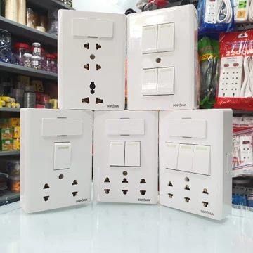 Bảng điện lắp nổi cao cấp dòng E 1 công tắc, 2 công tắc, 3 công tắc, 4 công tắc, 3 ổ cắm SOPOKA