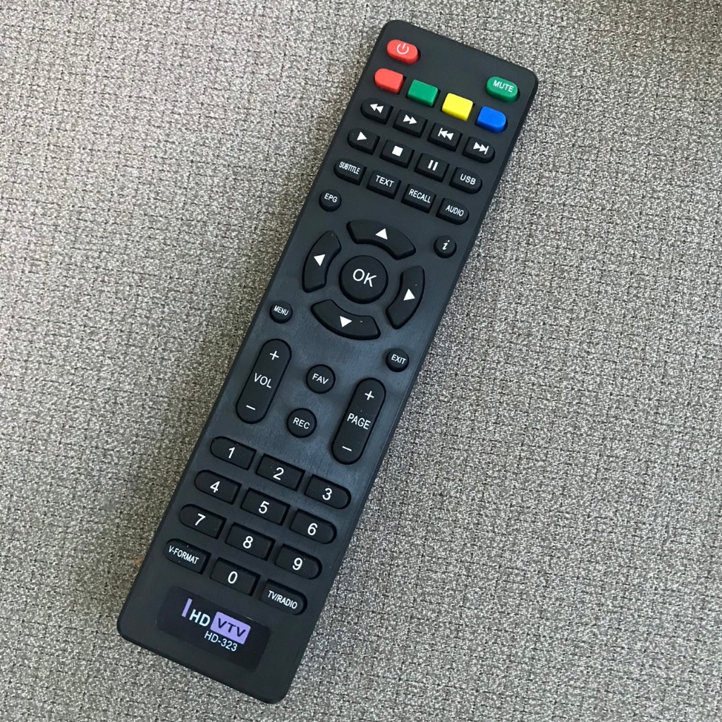Điều khiển đầu truyền hình HD-VTV HD-323, Remote đầu thu Hùng Việt hàng ...
