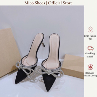 Fullbox Guốc Sục Nơ Đá To Mieo Shoes - Guốc Nhọn Nơ D2470 D2471