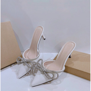 Fullbox Guốc Sục Nơ Đá To Mieo Shoes - Guốc Nhọn Nơ D2470 D2471