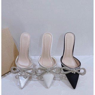 Fullbox Guốc Sục Nơ Đá To Mieo Shoes - Guốc Nhọn Nơ D2470 D2471