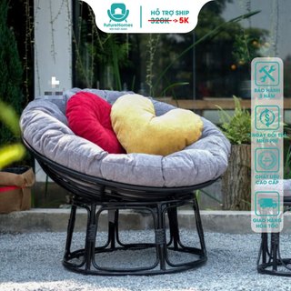 Ghế lười thư giãn Papasan 1m2 Giả mây FutureHomes  phòng ngủ cho bé, decor ban công nằm thư giãn, trang trí phòng kháchh