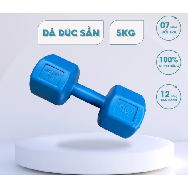 Tạ Tay Nhựa VN, Tạ 1- 5kg Đã Đúc Sẵn, Tạ tập tại nhà tiện dụng, Tạ hỗ trợ tập tay, ngực, mông, vai