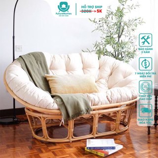 Ghế Lười Thư Giãn Papasan Đôi FutureHomes Decor Phòng Khách, Phòng Ngủ Gia Đình, Mẫu Mã Thiết Kế Sang Trọng SG