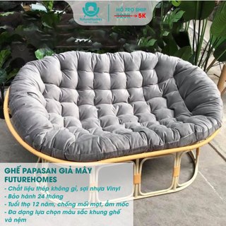 Ghế Lười Thư Giãn Papasan Đôi FutureHomes Decor Phòng Khách, Phòng Ngủ Gia Đình, Mẫu Mã Thiết Kế Sang Trọng SG
