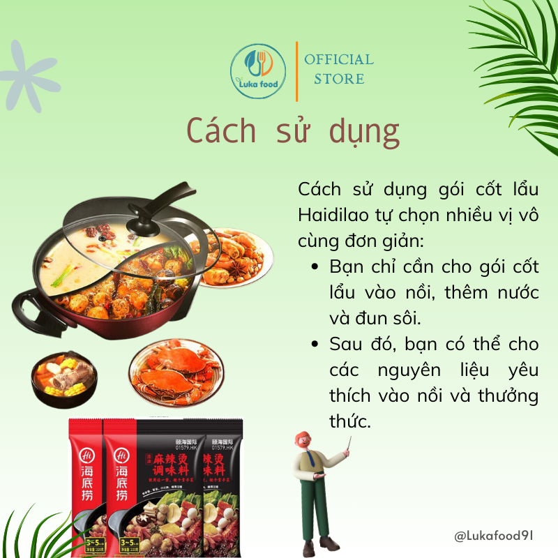 Gia Vị Lẩu Haidilao Nội Địa Trung Tự Chọn 8 Vị- Gói Cốt Lẩu Cô Đặc Nấu Tại Nhà Chuẩn Vị Nhà Hàng (200g/220g) Luka Food