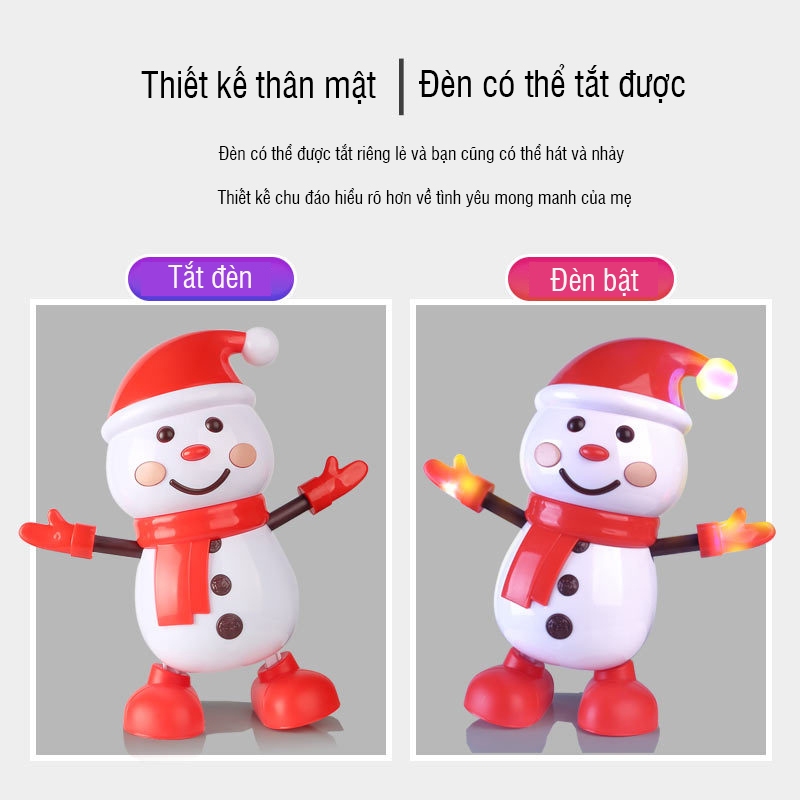 Đồ chơi noel người tuyết nhảy múa có đèn có nhạc vui nhộn quà tặng giáng sinh Noel cho bé