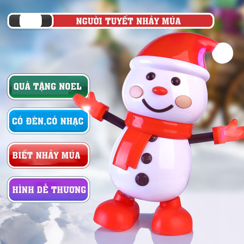Đồ chơi noel người tuyết nhảy múa có đèn có nhạc vui nhộn quà tặng giáng sinh Noel cho bé
