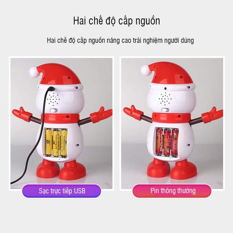 Đồ chơi noel người tuyết nhảy múa có đèn có nhạc vui nhộn quà tặng giáng sinh Noel cho bé