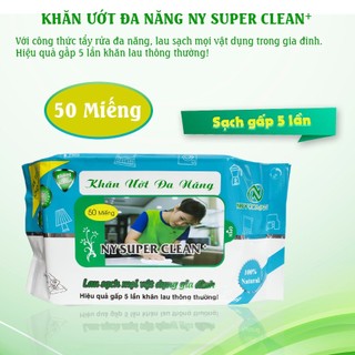 Combo 10 gói (kèm quà) khăn ướt lau bếp đa năng NY SUPPER CLEAN 50 tờ lớn 25 x 33 cm | Như Ý Company